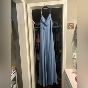 Elegant Sky Blue Maxi Dress